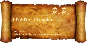 Pfeffer Piroska névjegykártya